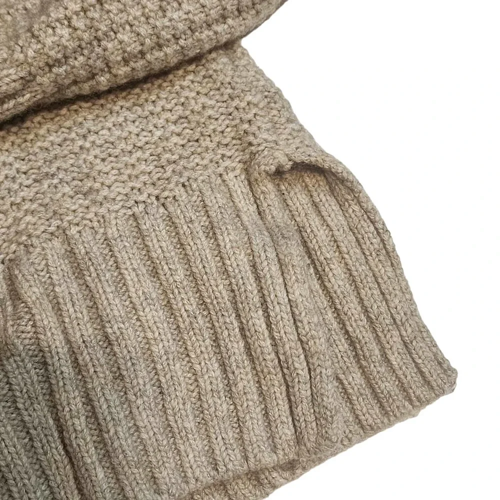 Madewell Chunky Turtleneck Sweater - XS - Wool Blend - Tan